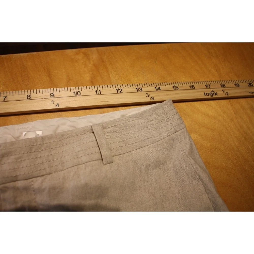 Banana Republic Pants Womens 4 Beige Contour Fit Stretch Linene Blend Beach Vaca